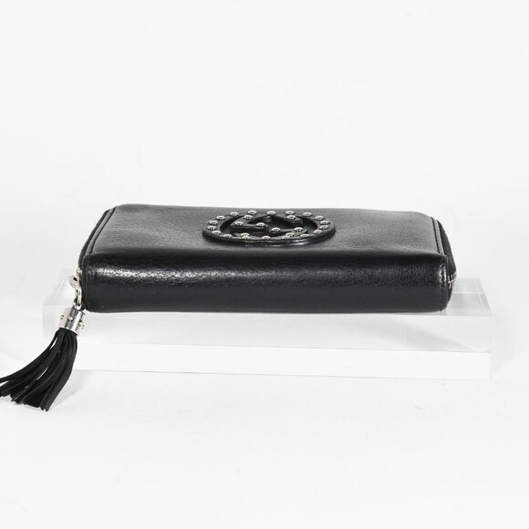 Gucci Soho Black Leather Studded Zip Wallet with Logo Detail - Picture 7 of 14